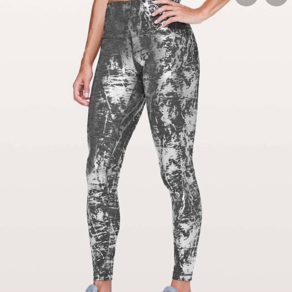 Lululemon Wunder Under Brindle Foil Leggings